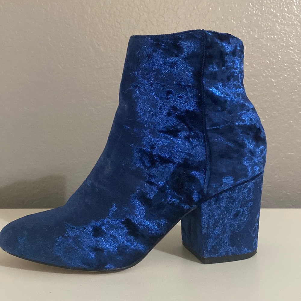 Blue Velvet Booties